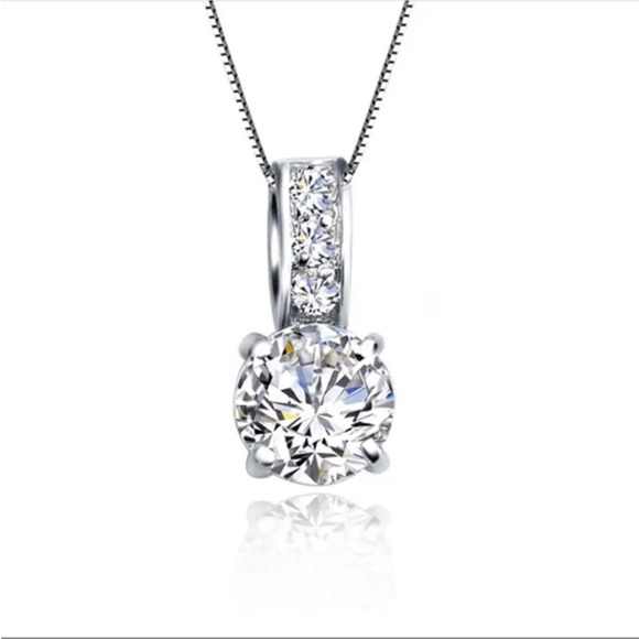 Sterling Silver Cubic Zirconia Necklace Set - Picture 3 of 3